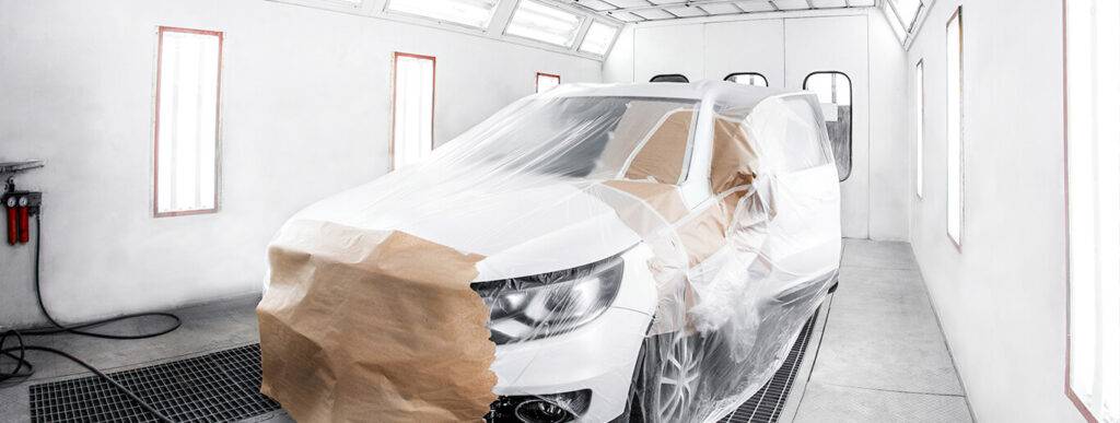 slide-2 | Performance Auto Body, Inc. auto painting in progress in Franklin Park